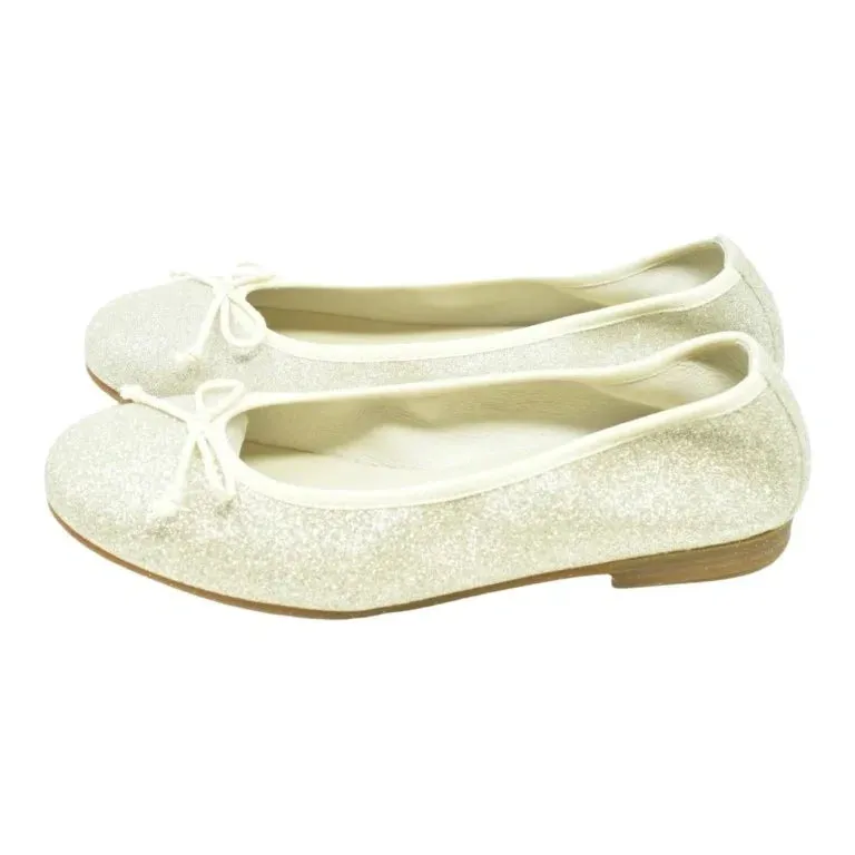 1536 - Gold Glitter Flats for Girl by London Kids