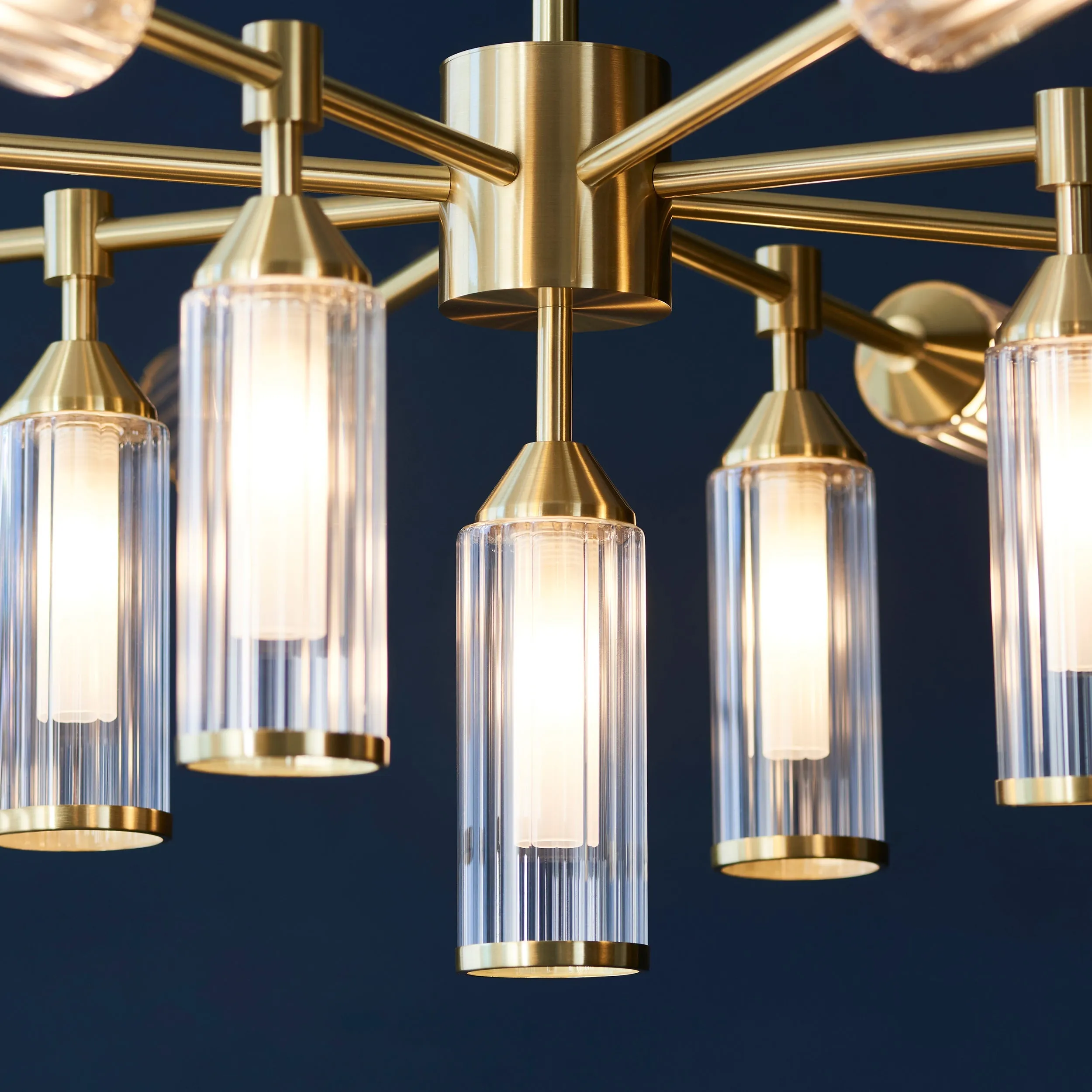 Amos Duchy 13 Light Chandelier Satin Brass