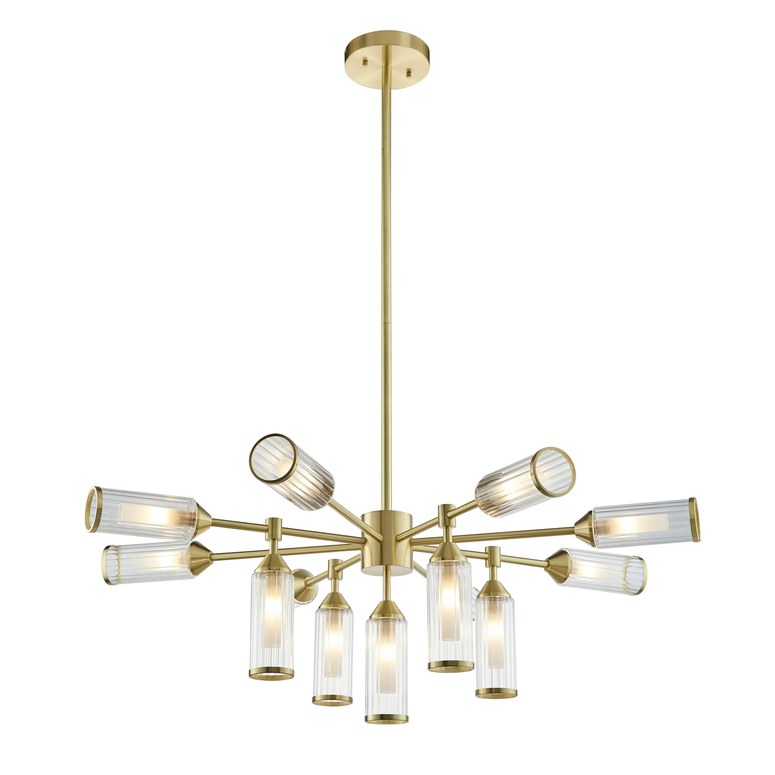 Amos Duchy 13 Light Chandelier Satin Brass