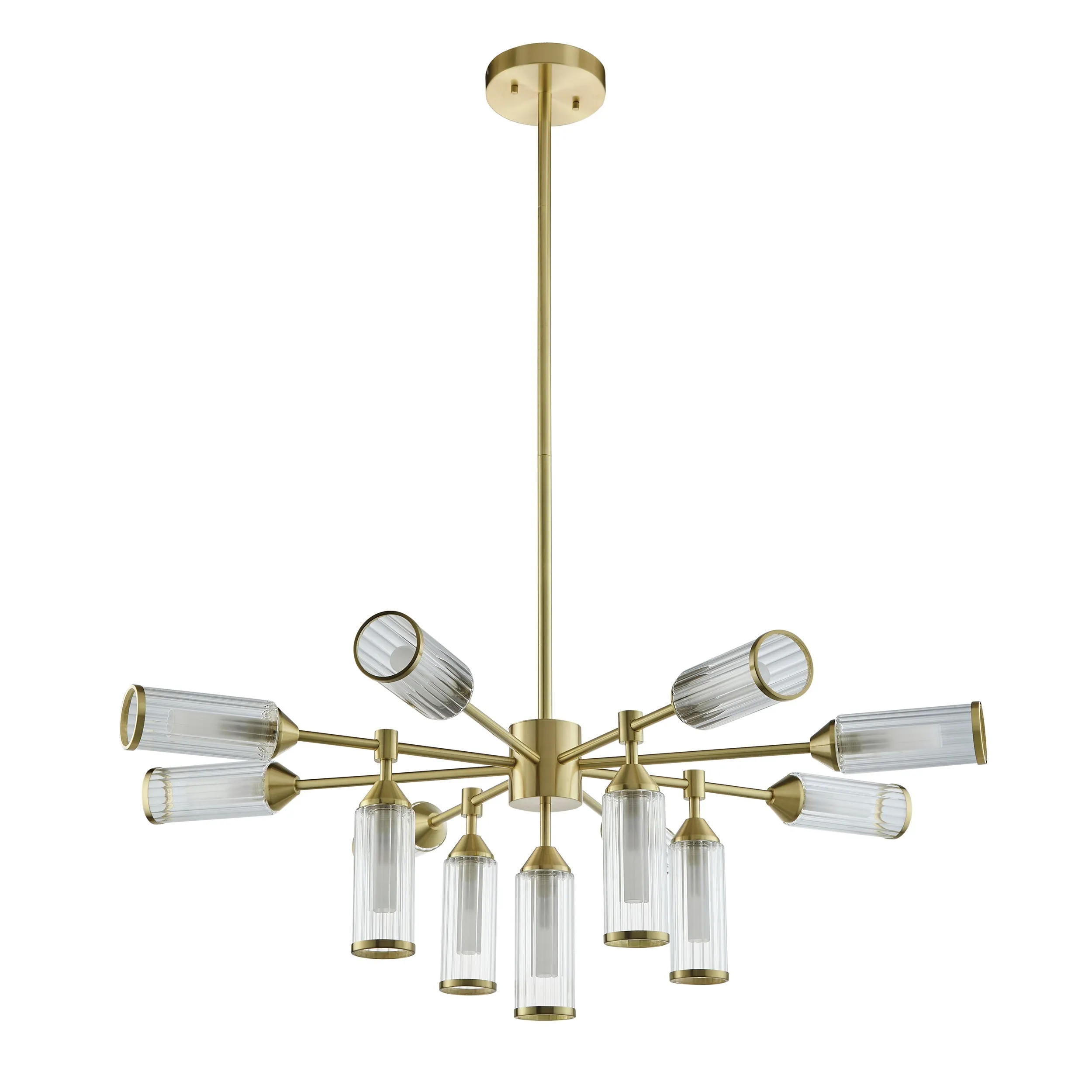 Amos Duchy 13 Light Chandelier Satin Brass