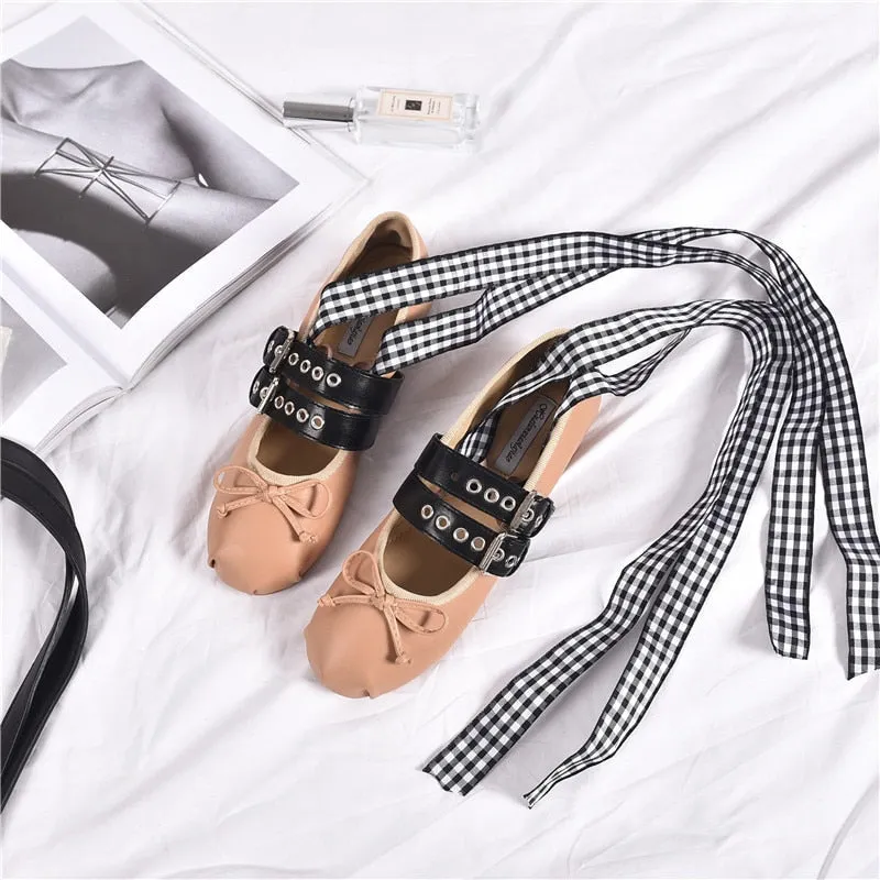 Aurelia Buckle Strap Ballet Flats - Black 39 / US 8-8.5