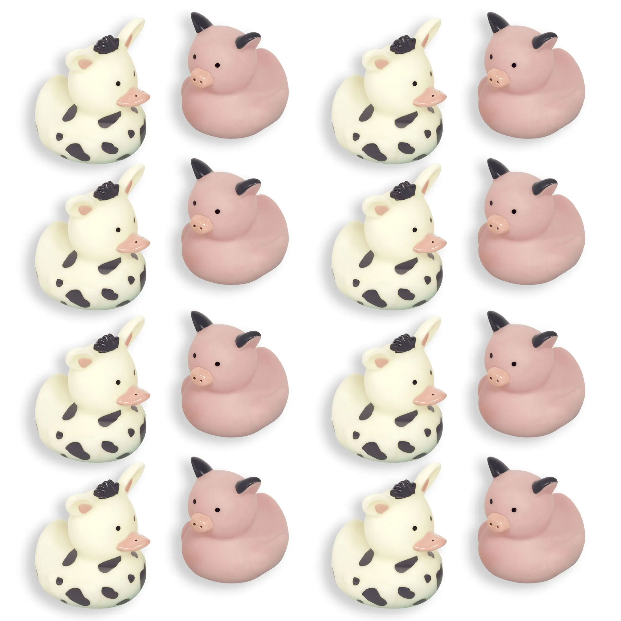 Barnyard Birthday Rubber Duck Animals For Party Favors and Decorations, 16 Count