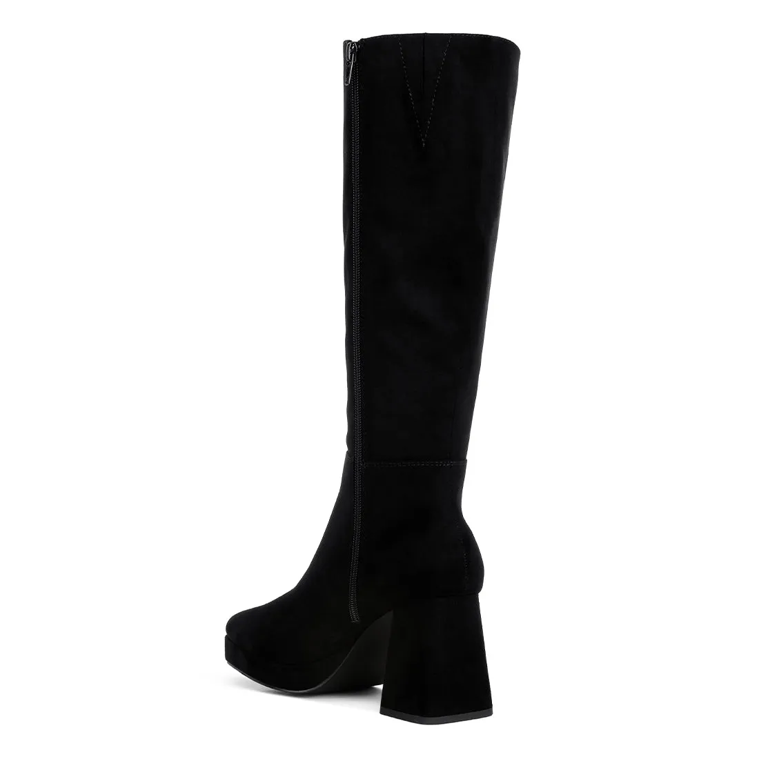 Calf-Length Micro Suede Boots