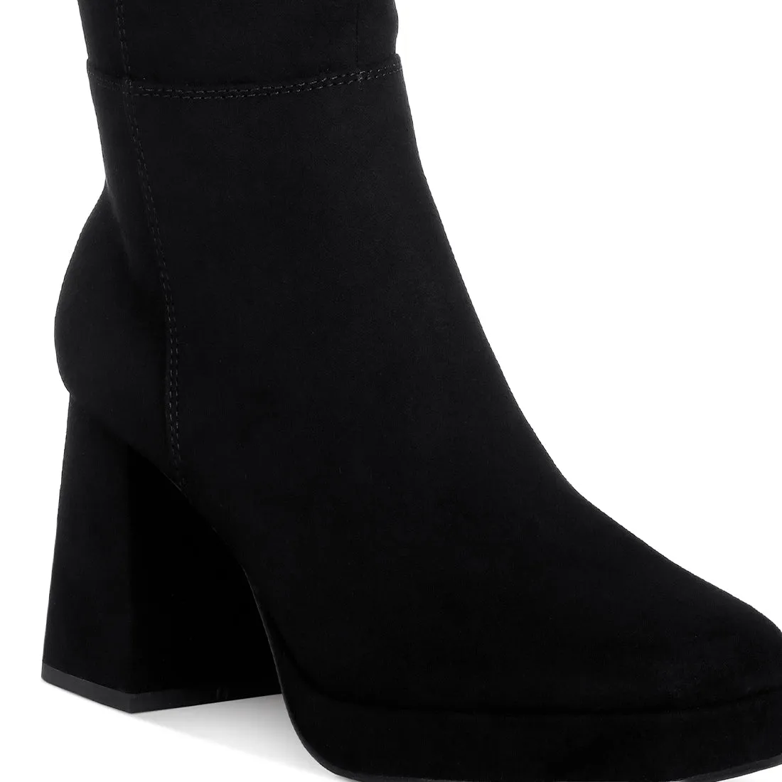 Calf-Length Micro Suede Boots