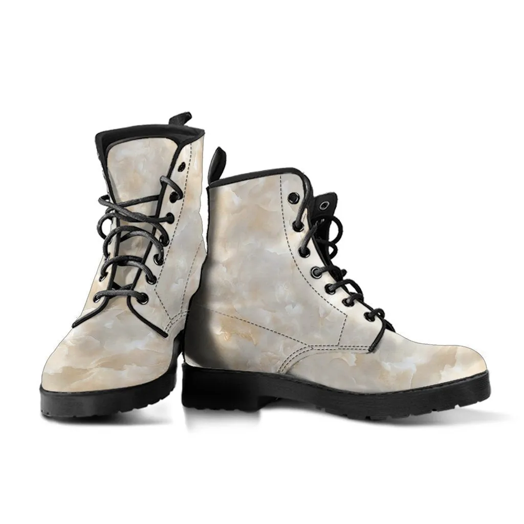 Combat Boots - Magnificent Marble | Boho Shoes, Handmade Lace Up Boots, Vegan Leather Lace Up Boots Women, 90s Boots, 2000s Boots, Hipster Boots