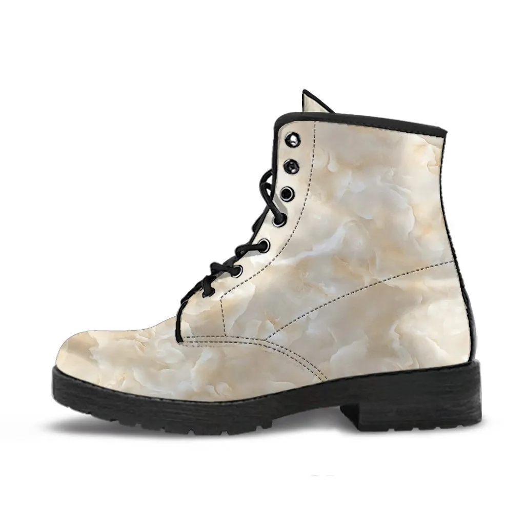 Combat Boots - Magnificent Marble | Boho Shoes, Handmade Lace Up Boots, Vegan Leather Lace Up Boots Women, 90s Boots, 2000s Boots, Hipster Boots