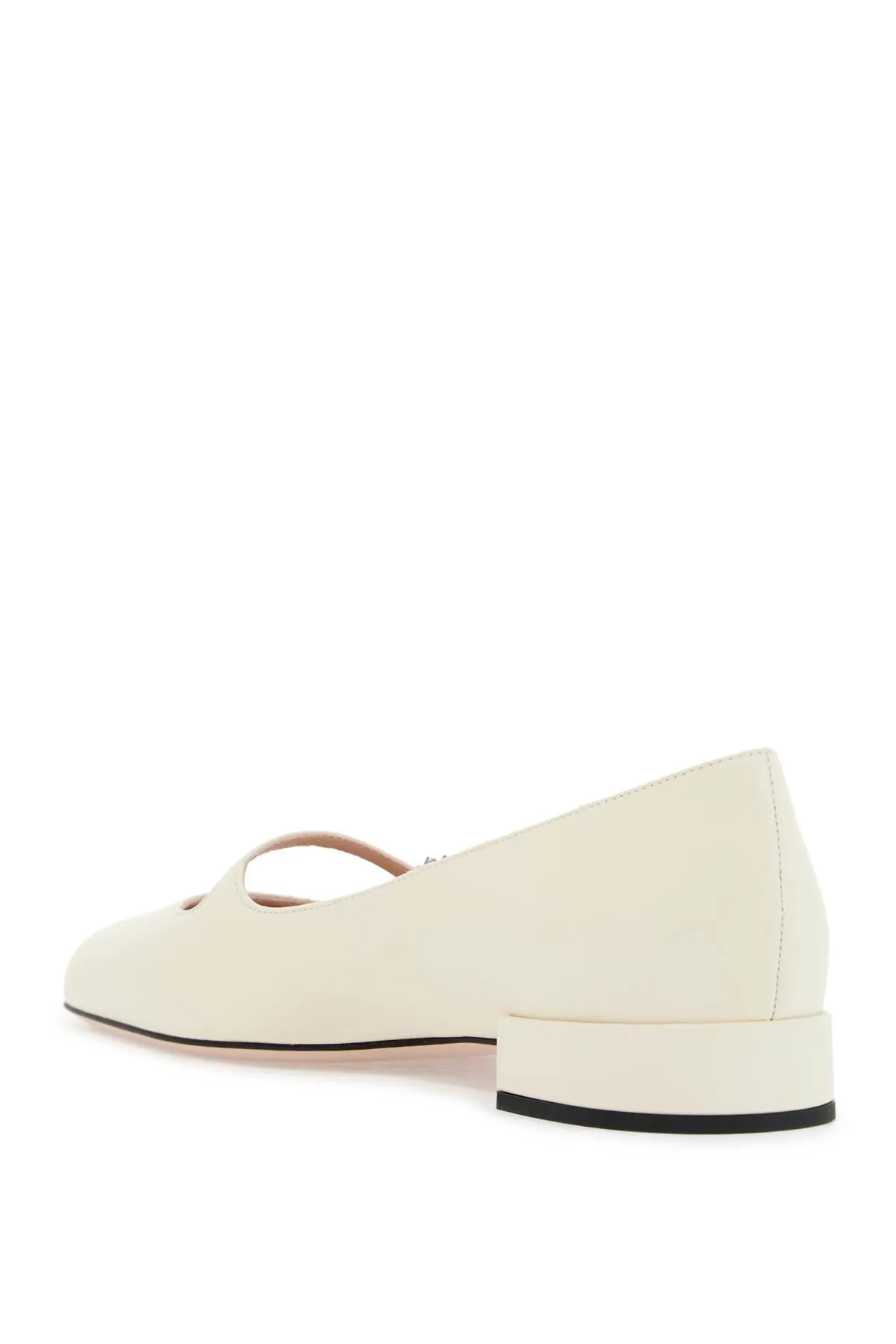 Crystal-Embellished Kid Leather Flats