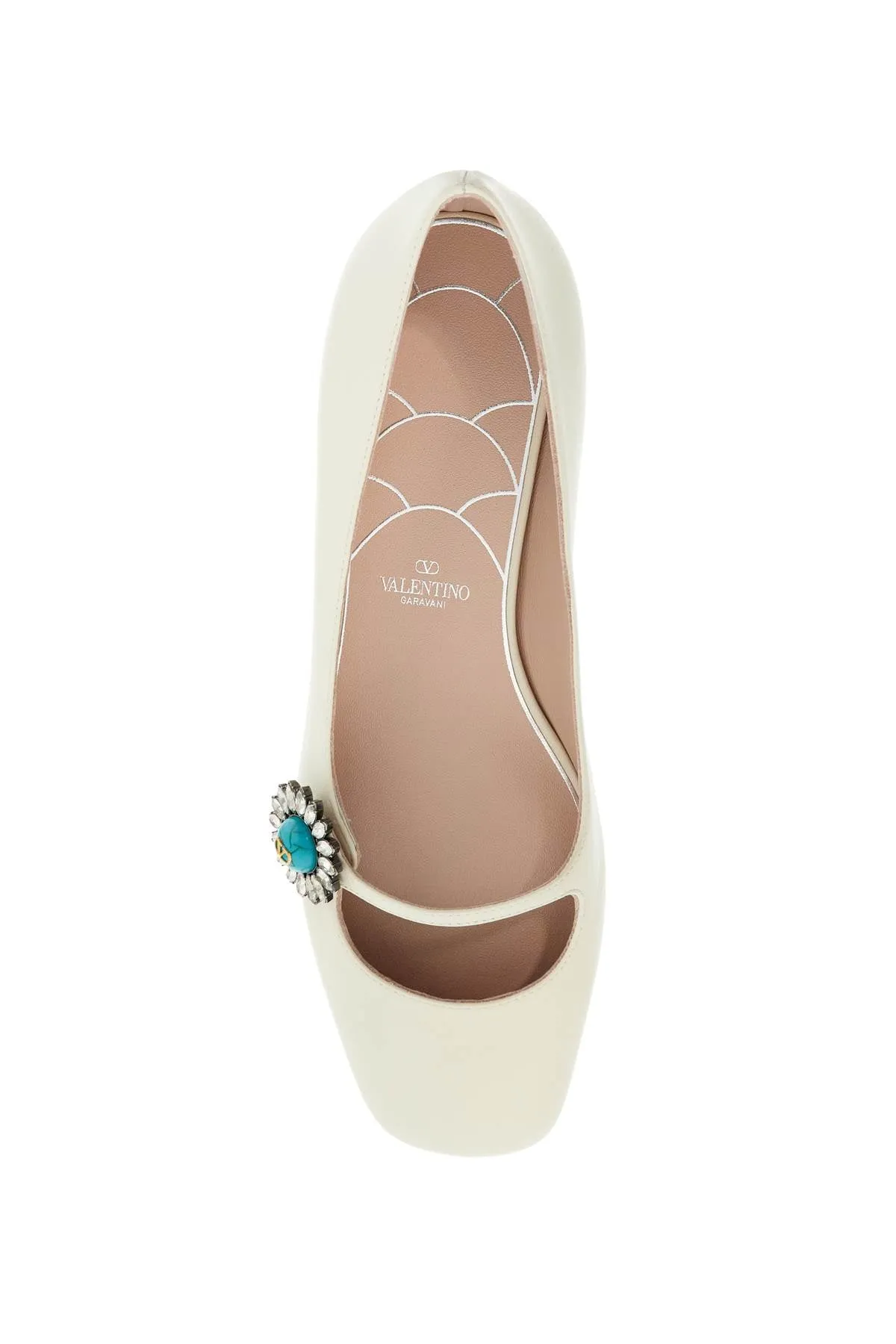 Crystal-Embellished Kid Leather Flats