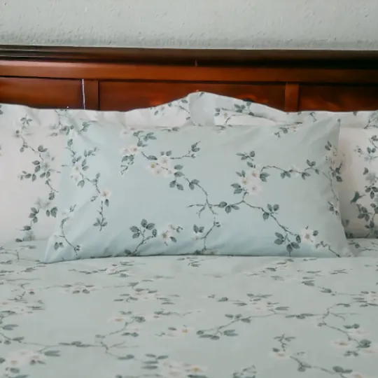 Duck Egg Floral Duvet Cover Set