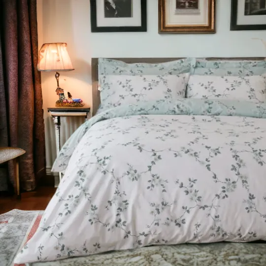 Duck Egg Floral Duvet Cover Set
