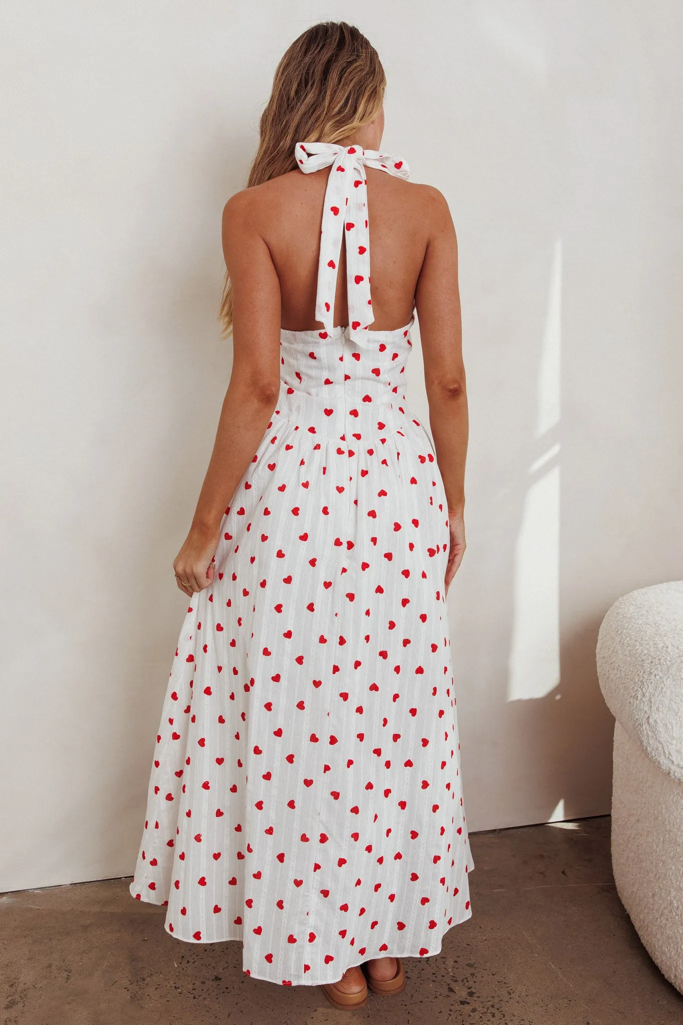 El Corazon Halterneck Dress Heart Print