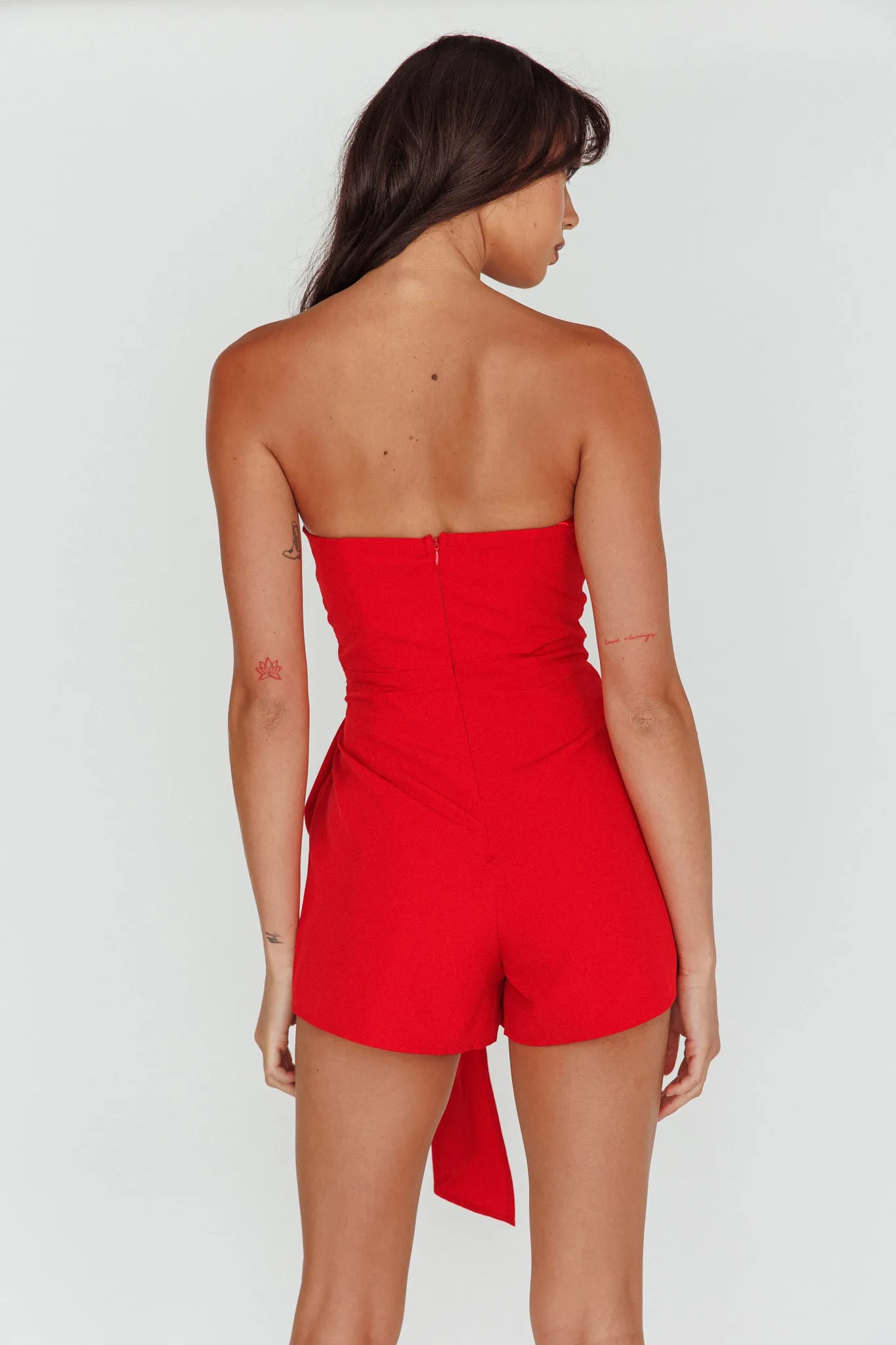 Feelin Vibes Twist Bust Romper Wine