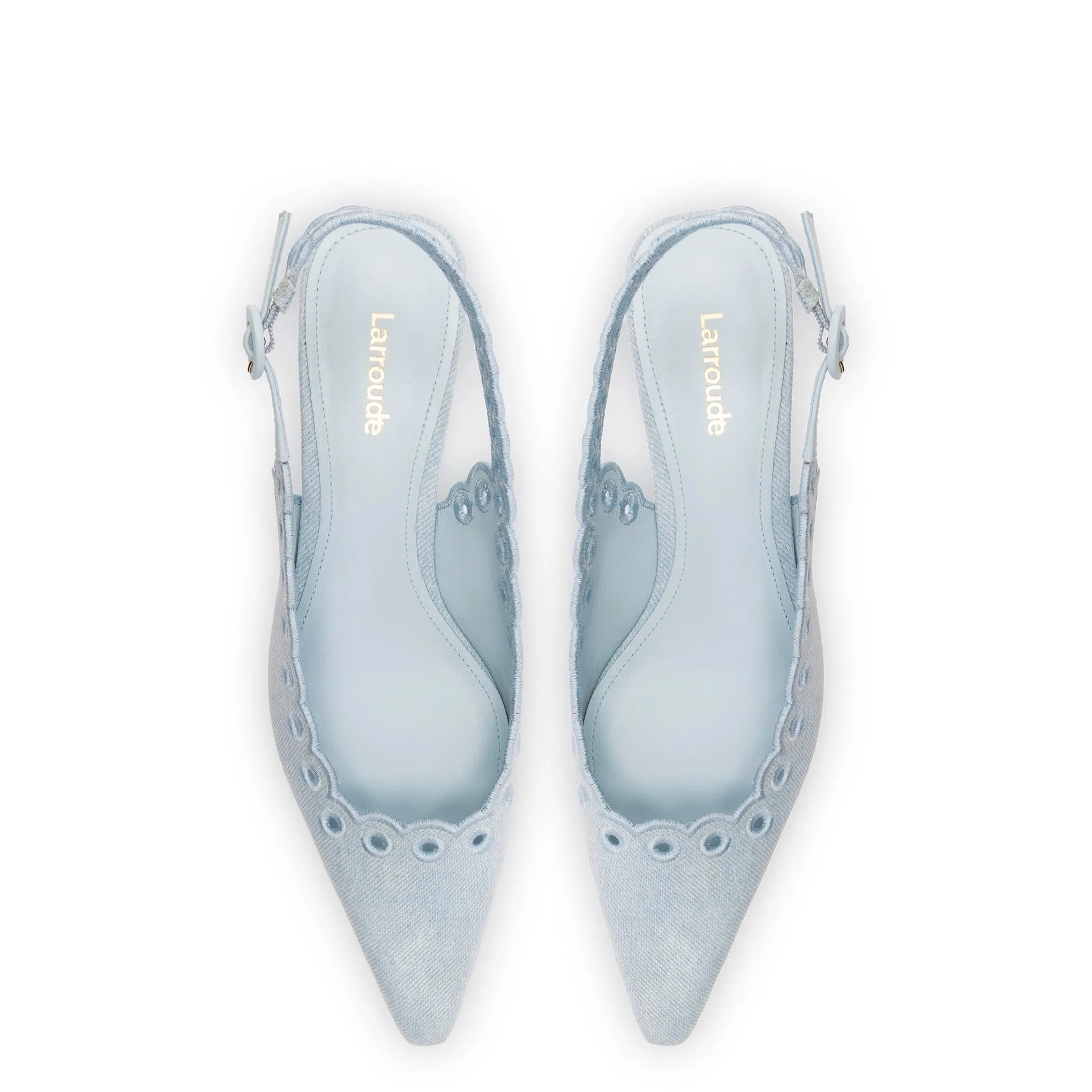Florence Broderie Pump In Maya Denim