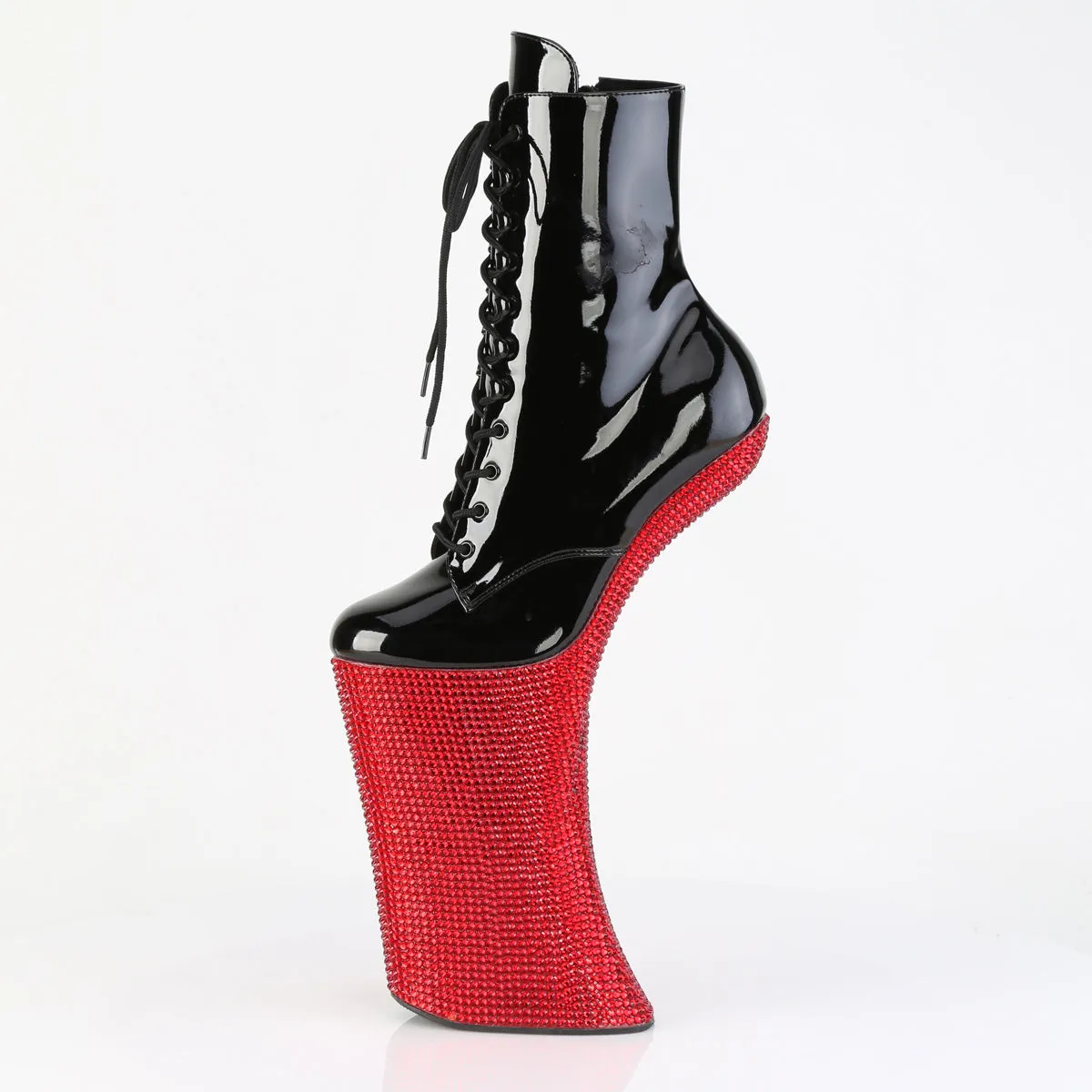 FORBIDDEN-1020BEJ Heelless Platform Ankle Boots