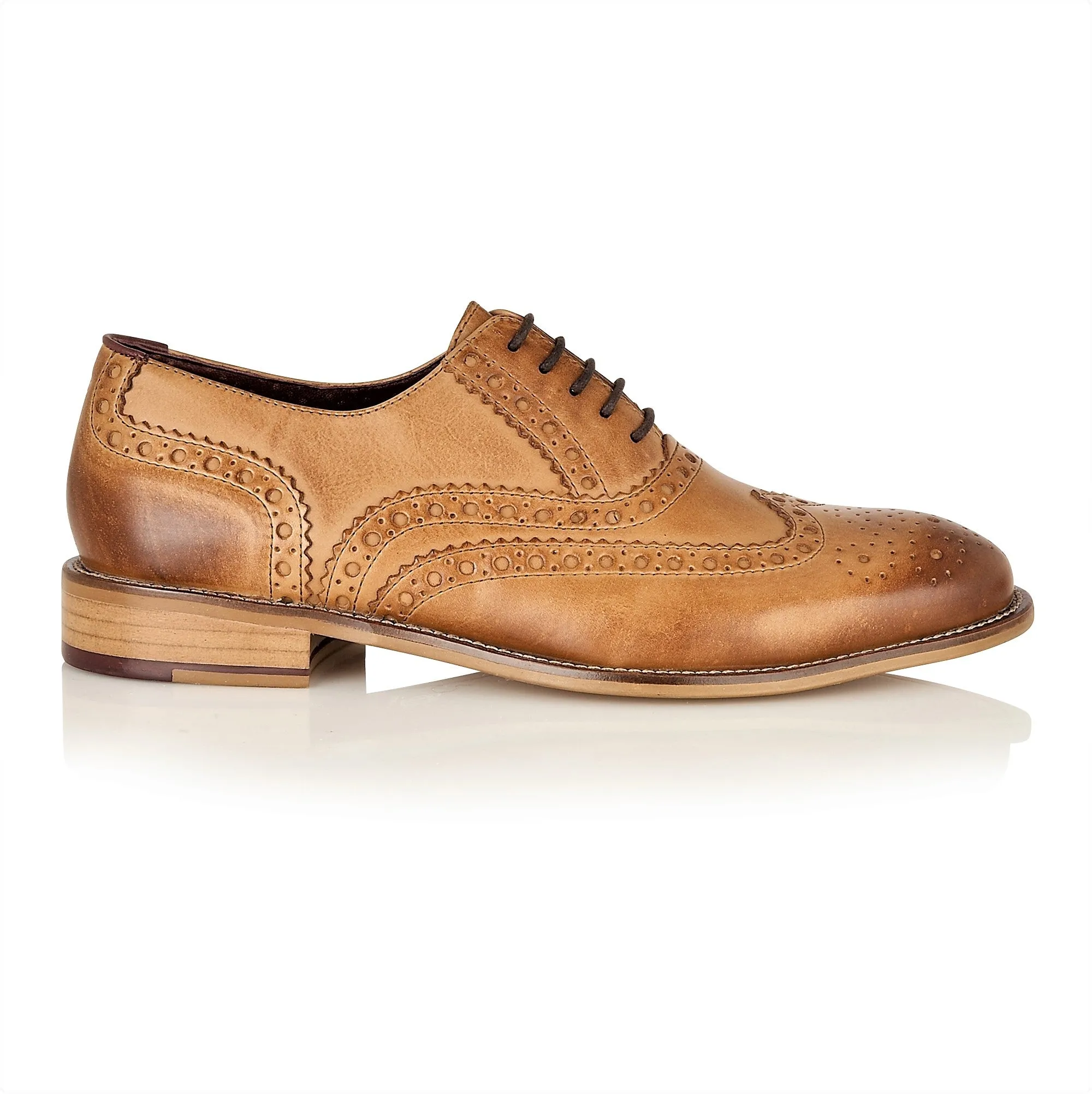 Gatsby Brogue Tan - Wide Fit