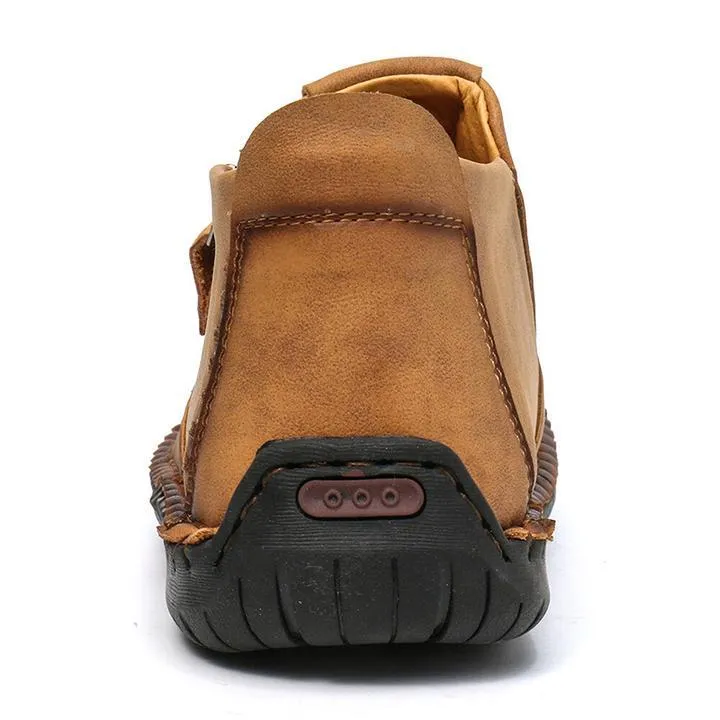 Hand Stitching Leather Non Slip Side Zipper Men Boots