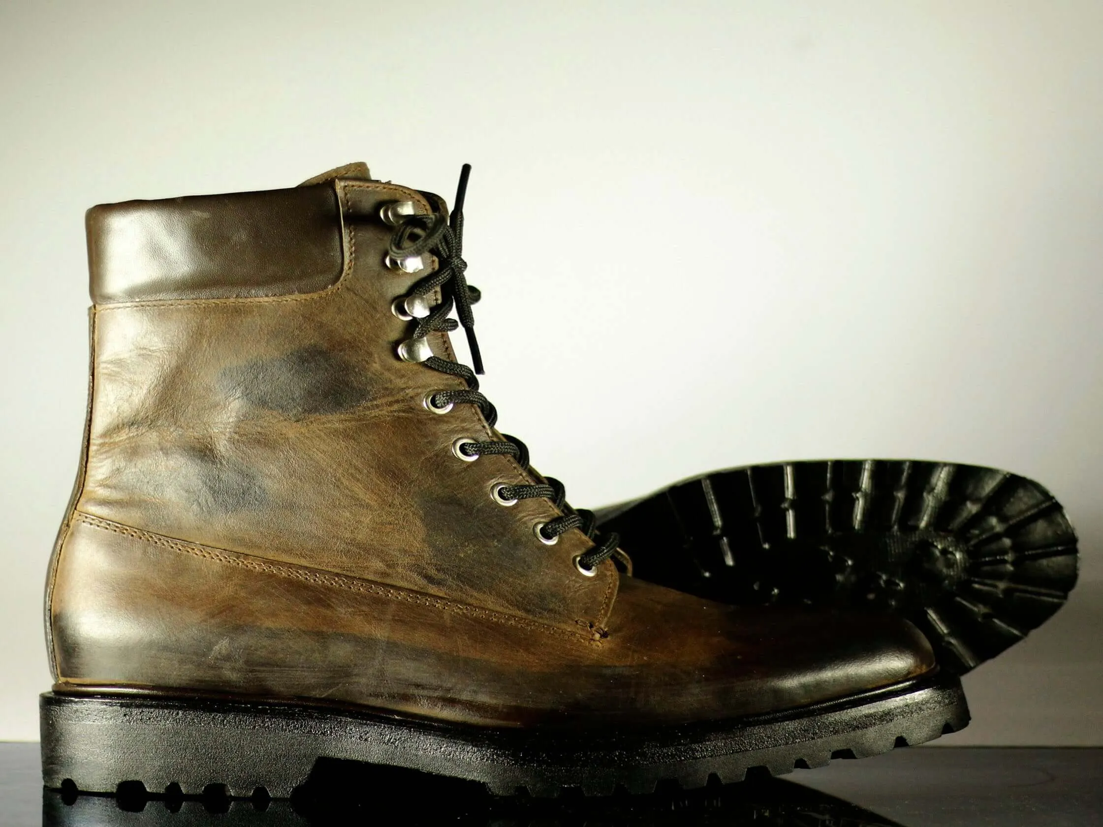 Handmade Men's Brown Leather Lace Up Boots, Men Ankle Boots, Men Designer Boots