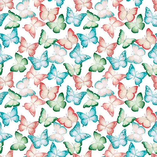IVORY BUTTERFLIES - Rural Fantasy by Elizabeth Medley for Blank Quilting,100% Cotton, Toad Hollow Fabrics