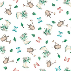 IVORY GARDENING GEAR - Rural Fantasy by Elizabeth Medley for Blank Quilting,100% Cotton, Toad Hollow Fabrics