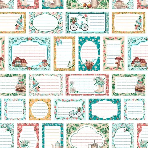 IVORY QUILT LABELS - Rural Fantasy by Elizabeth Medley for Blank Quilting,100% Cotton, Toad Hollow Fabrics