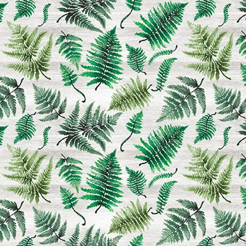 IVORY TOSSED FERNS - Rural Fantasy by Elizabeth Medley for Blank Quilting,100% Cotton, Toad Hollow Fabrics