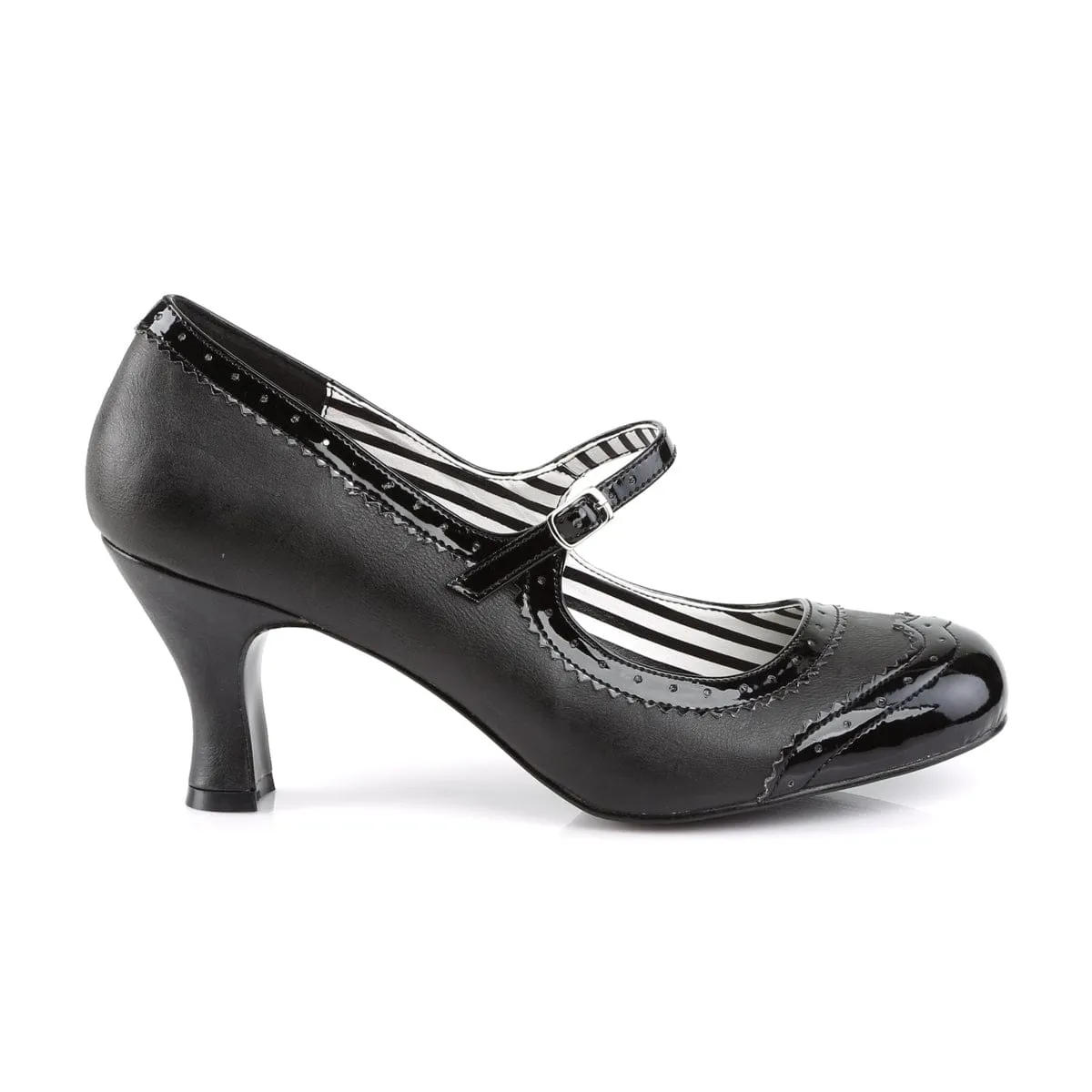 JENNA-06 Black Faux Leather-Patent