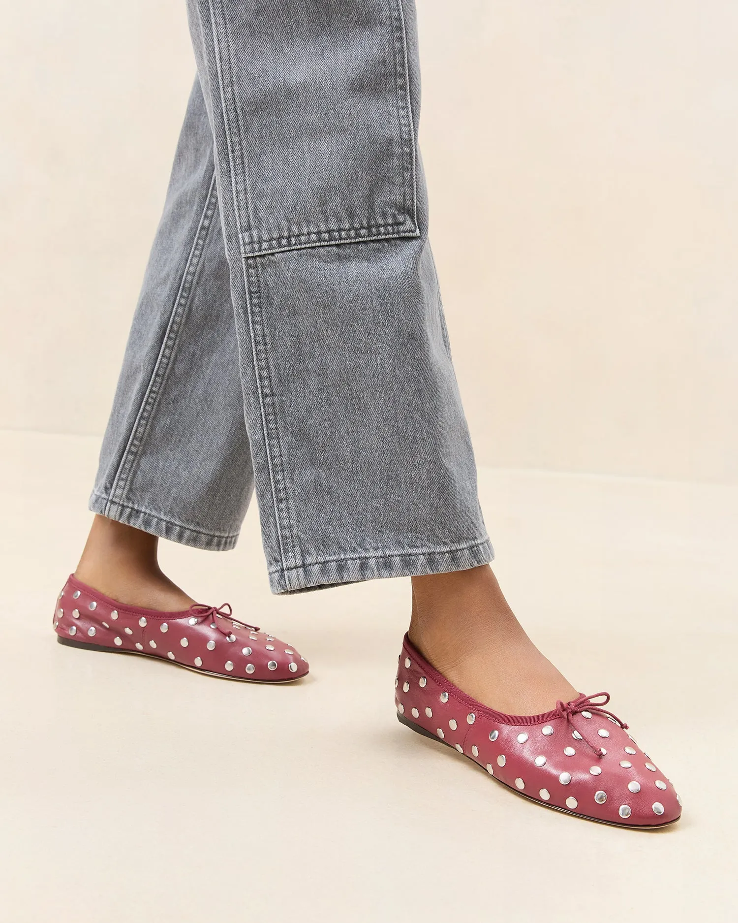 Landon Wine/Silver Ballet Flat