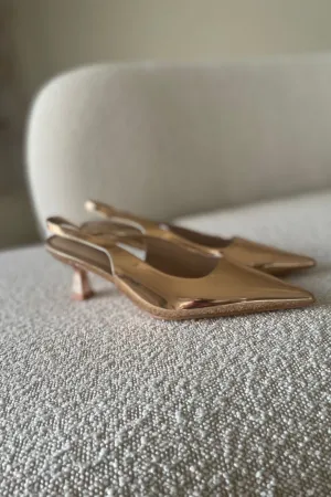 Lauren Metallic Slingback In Rose Gold