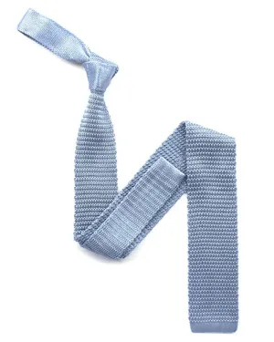 Light Blue Knitted Silk Tie