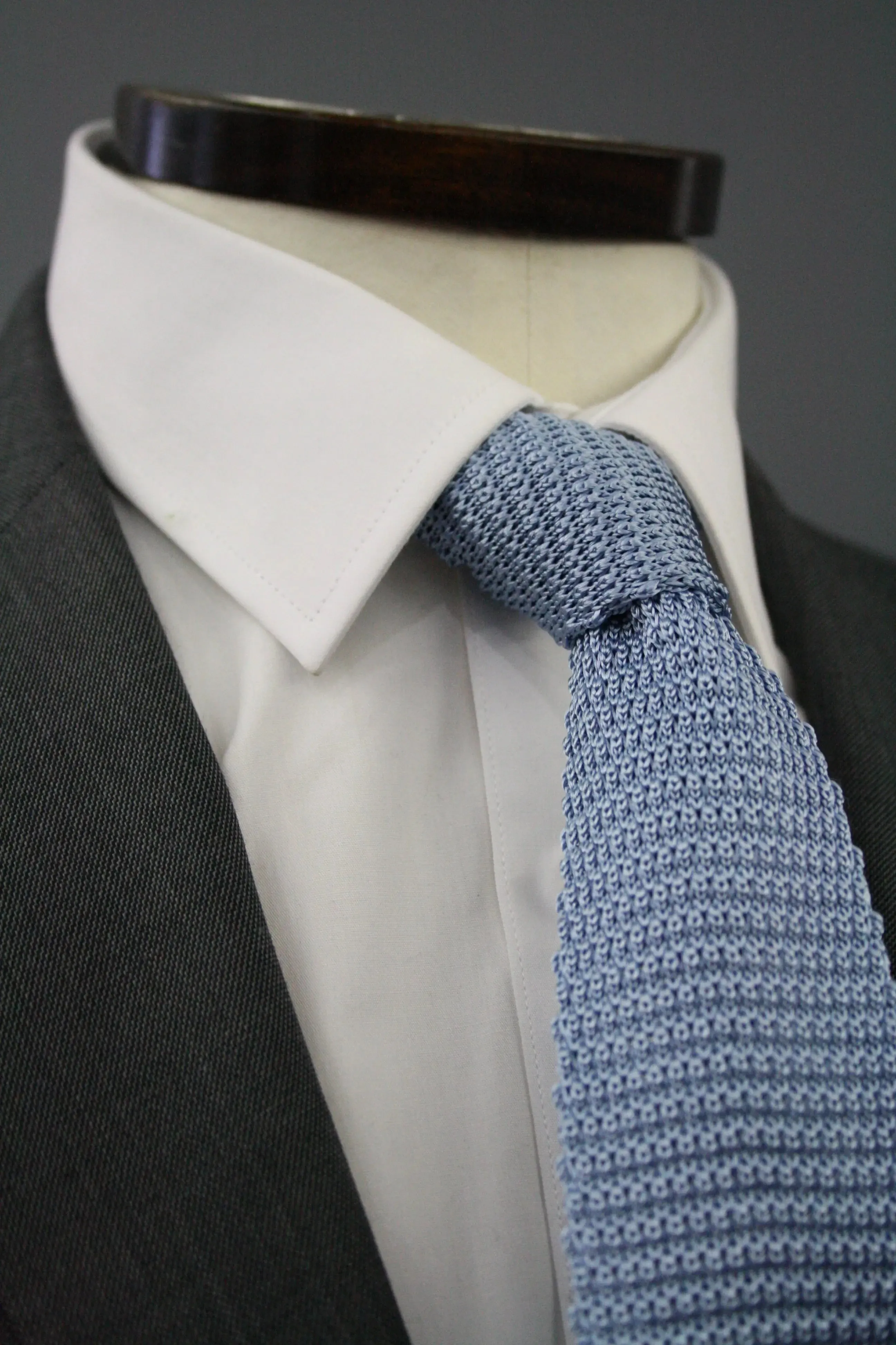 Light Blue Knitted Silk Tie