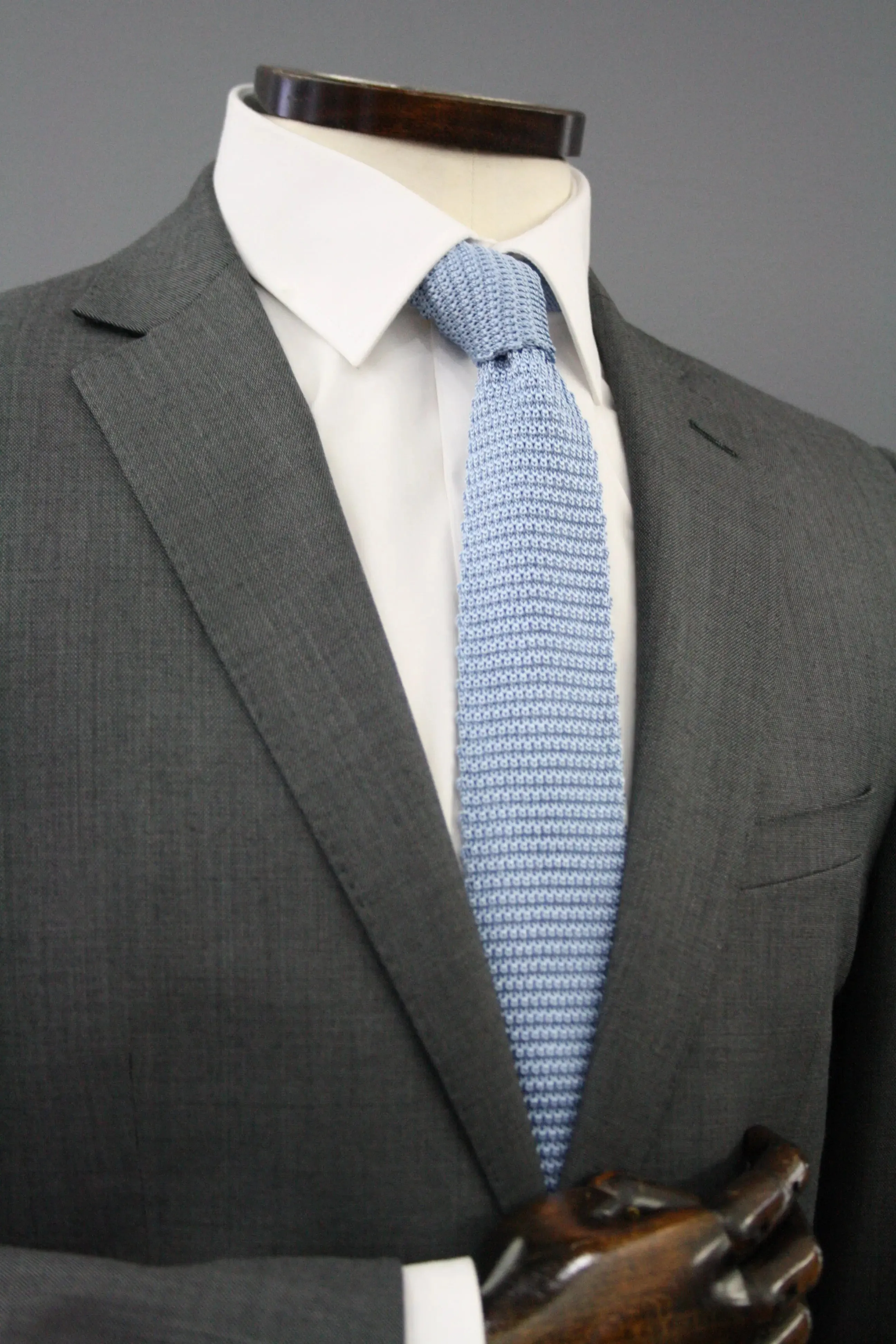 Light Blue Knitted Silk Tie