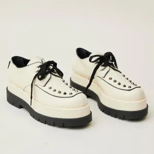 Marco Moreo Cream Leather Laced Brogues