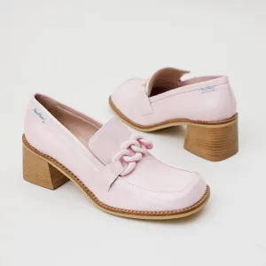 Marco Moreo Pink Patent Heeled Brogues