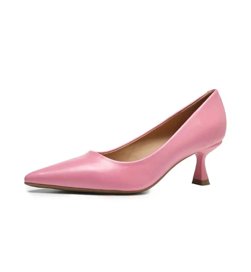 Merendy Torta Pointed Toe Kitten Heels Slip-on  creamy Pumps