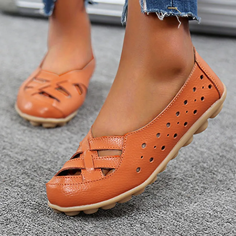 Nanccy Summer Flat-bottomed Sandals Hollow Shoes