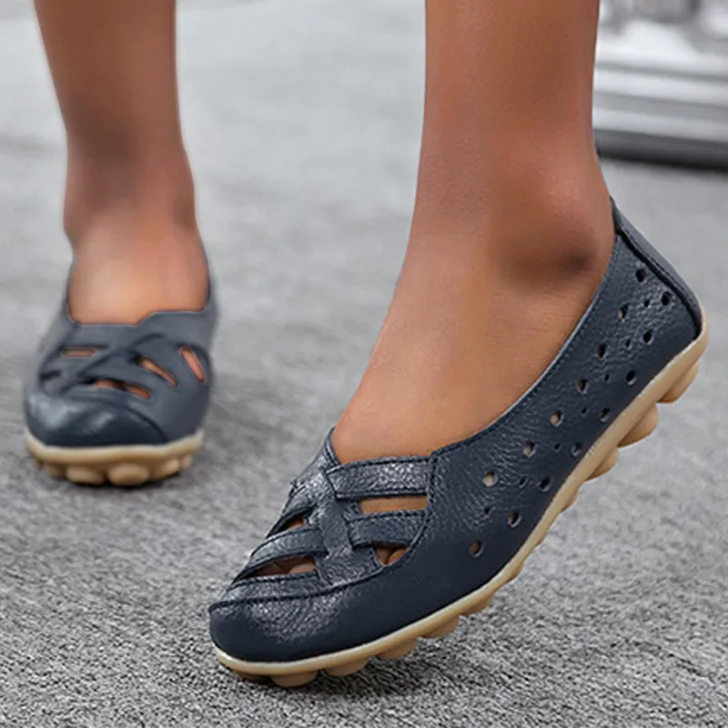 Nanccy Summer Flat-bottomed Sandals Hollow Shoes