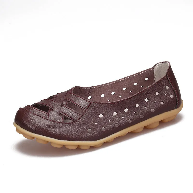 Nanccy Summer Flat-bottomed Sandals Hollow Shoes