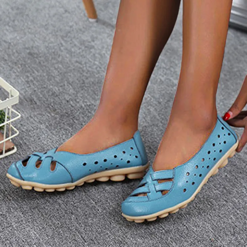 Nanccy Summer Flat-bottomed Sandals Hollow Shoes