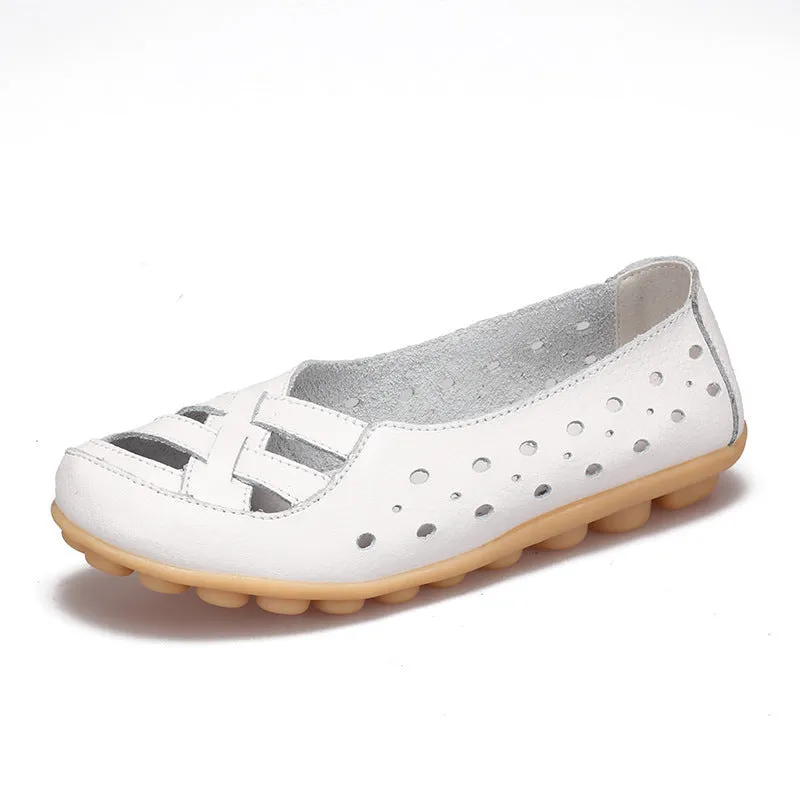 Nanccy Summer Flat-bottomed Sandals Hollow Shoes
