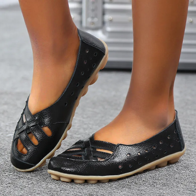 Nanccy Summer Flat-bottomed Sandals Hollow Shoes