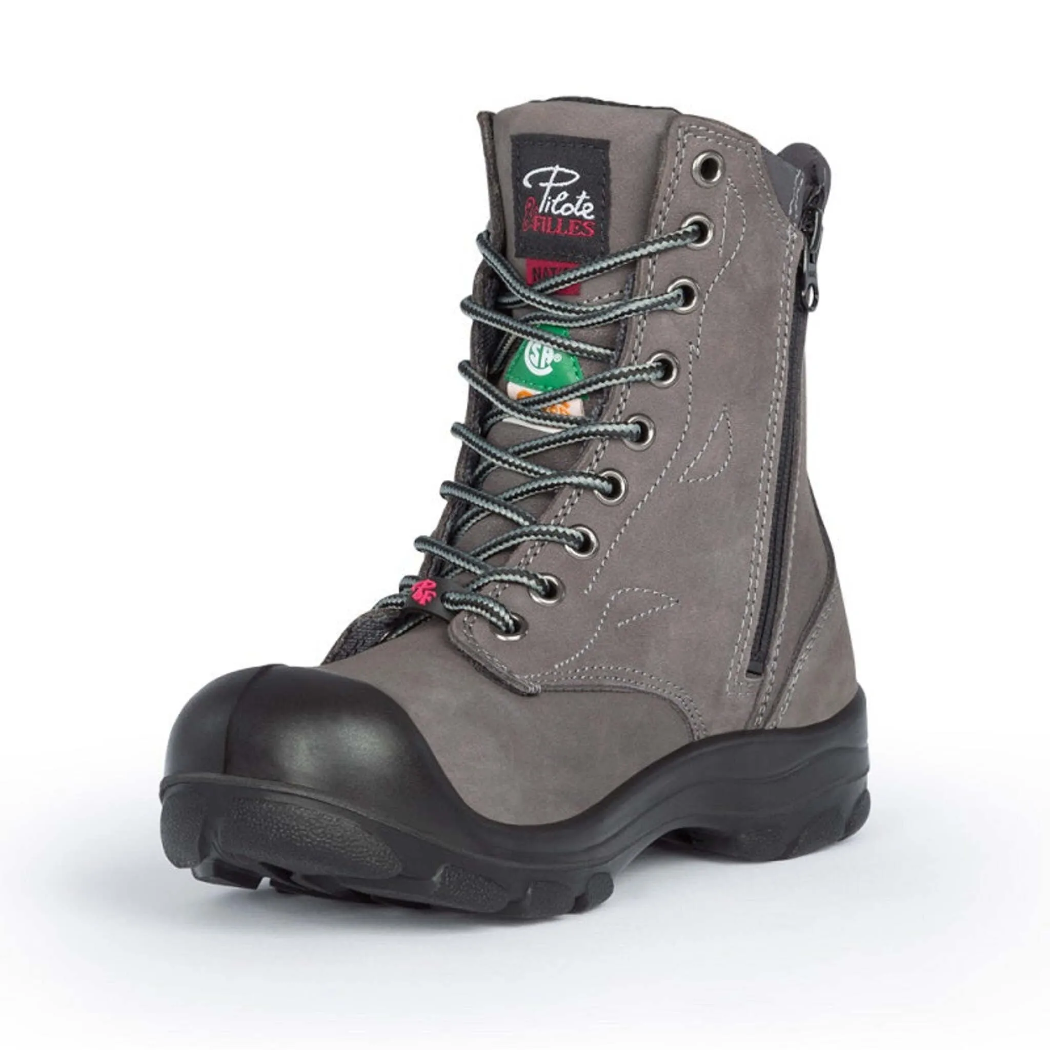 P&F Women's Safety Work Boots S558 CSA 8" Nubuck Leather with YKK Zipper, Lightweight, Steel Toe and Plate, Durable, Protective Footwear | Sizes 5-11