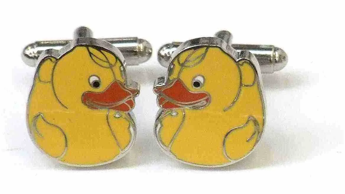 Quack Quack Rubber Duck Cufflinks by Sarah Graham
