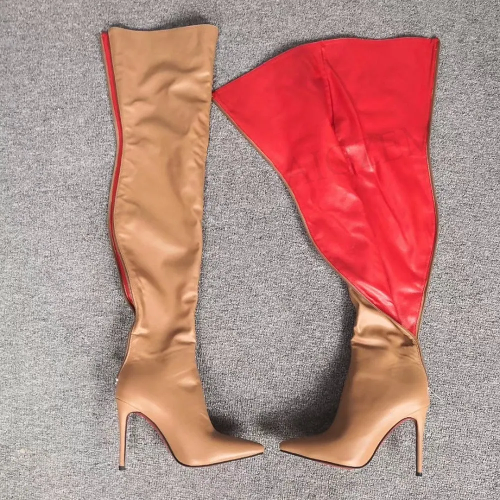 Red Lining Pointy Toe Boots