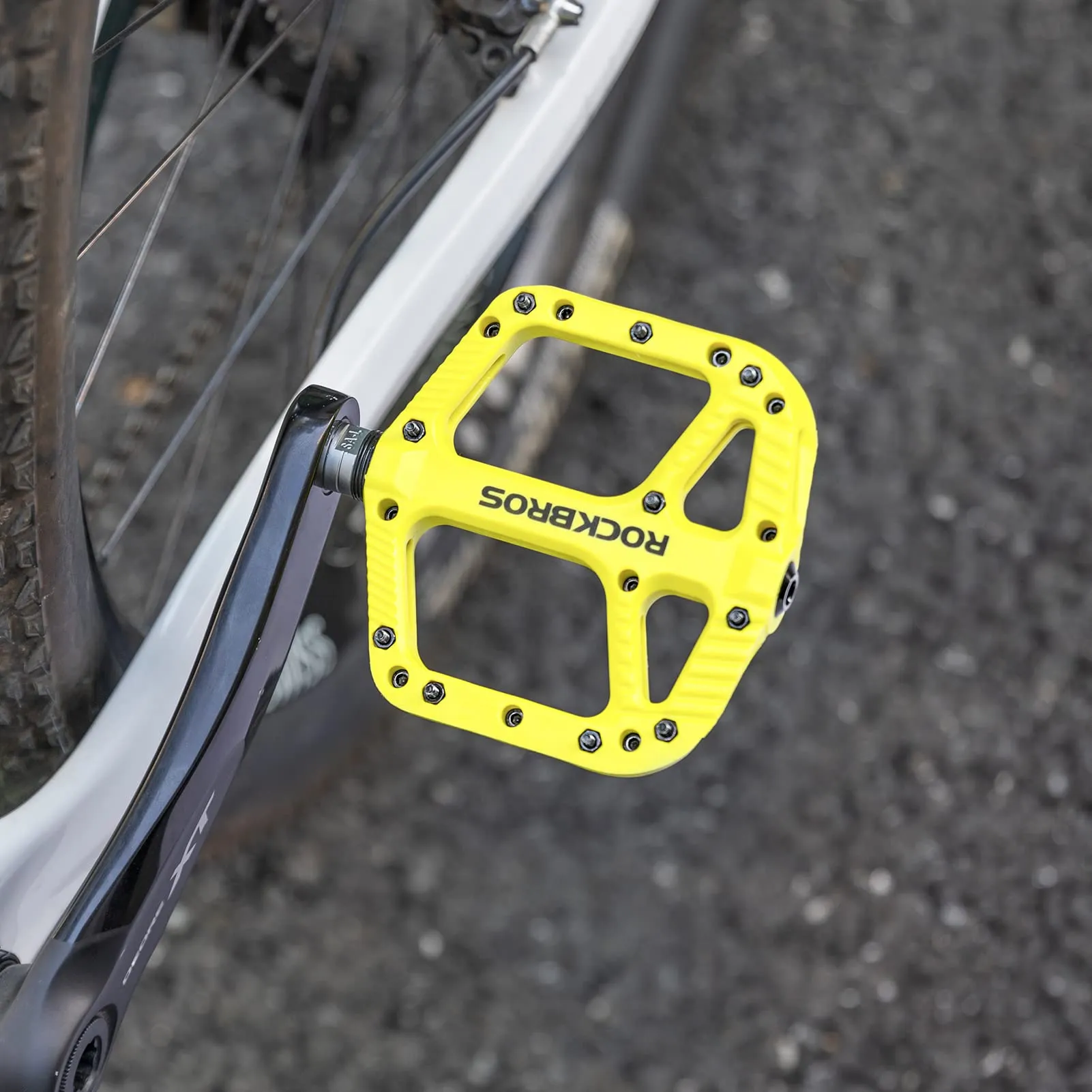 ROCKBROS Bike Pedals Nylon Fiber 9/16 Cycling Wide Platform Flat