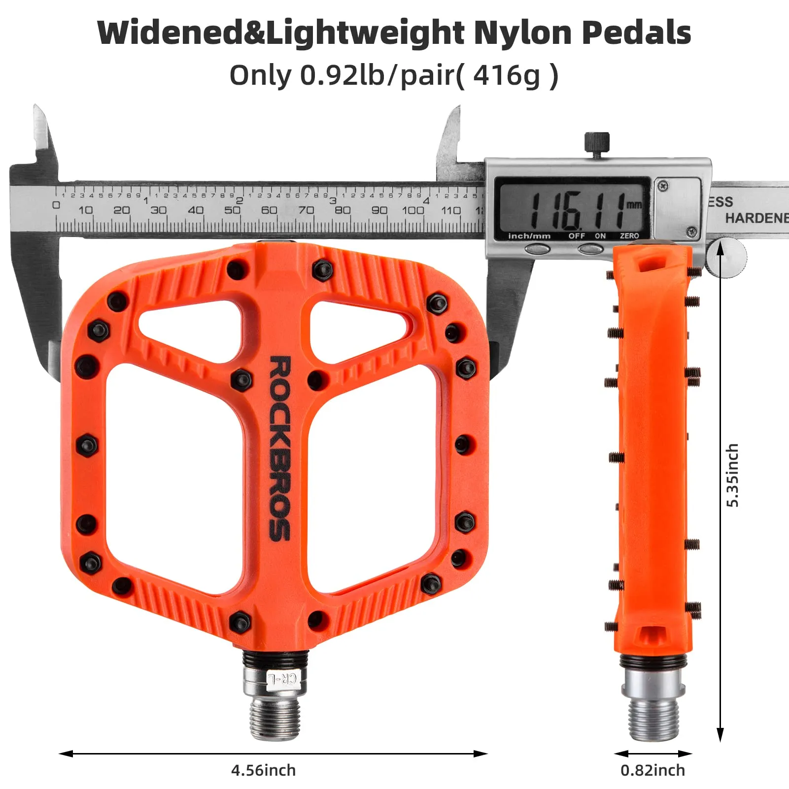 ROCKBROS Bike Pedals Nylon Fiber 9/16 Cycling Wide Platform Flat