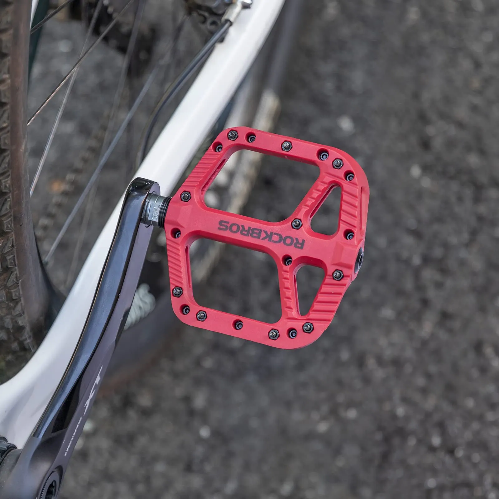 ROCKBROS Bike Pedals Nylon Fiber 9/16 Cycling Wide Platform Flat