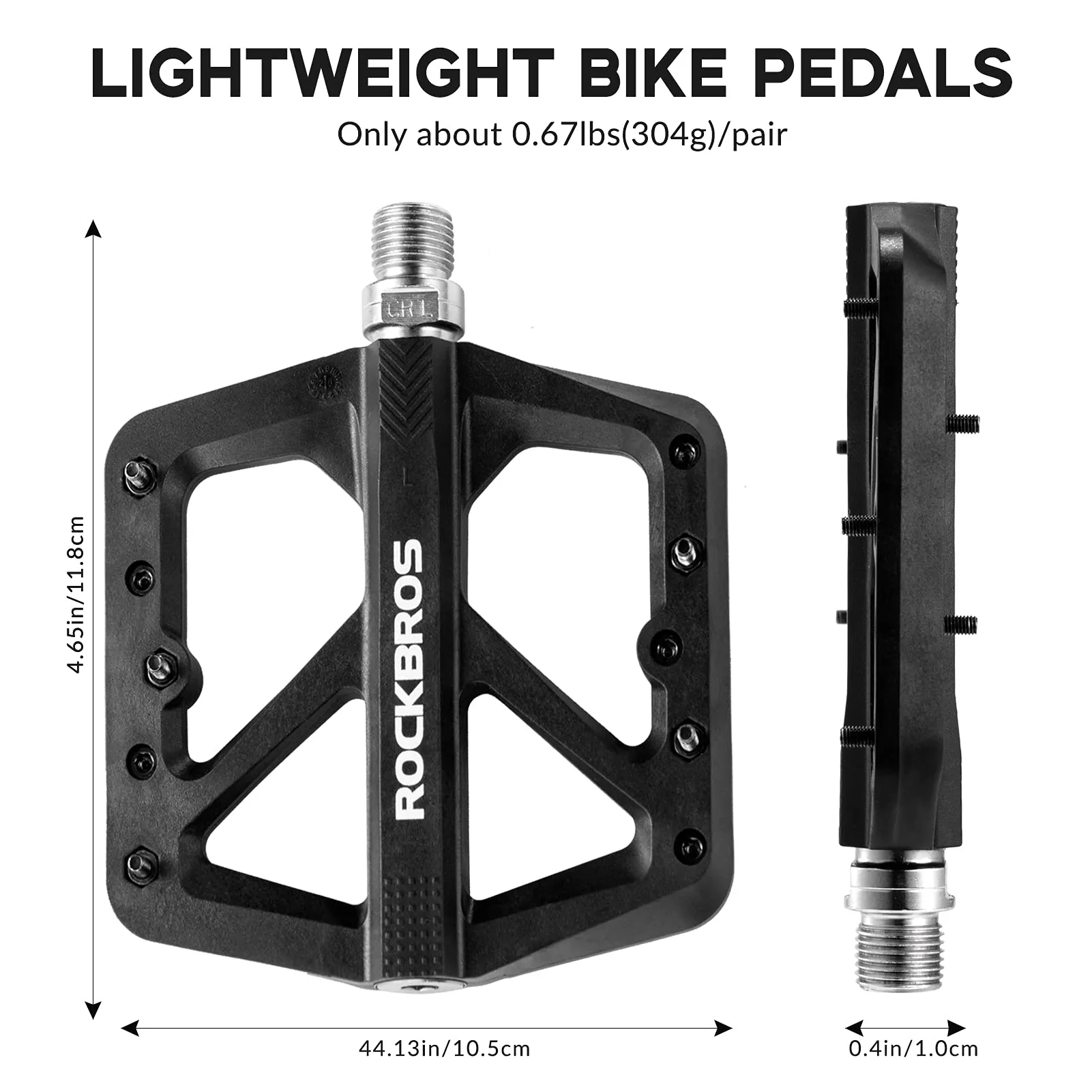 ROCKBROS Bike Pedals Nylon Fiber 9/16 Cycling Wide Platform Flat
