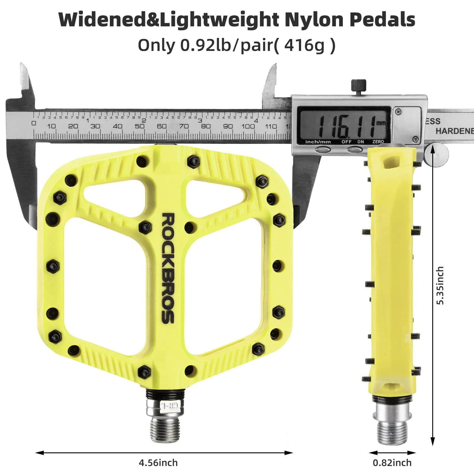 ROCKBROS Bike Pedals Nylon Fiber 9/16 Cycling Wide Platform Flat