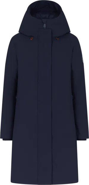 Save the Duck Women&#x27;s Long Hooded Parka Sienna Blue Black | Buy Save the Duck Women&#x27;s Long Hooded Parka Sienna Blue Black here | Outnorth