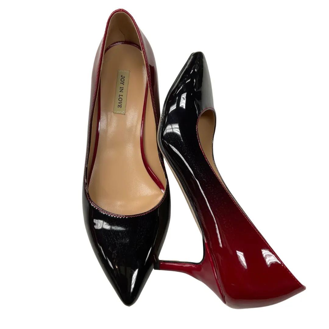 Shoes Heels Kitten By Clothes Mentor In Black & Red, Size: 7